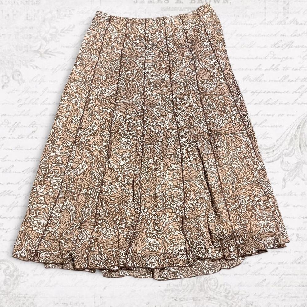 Fairy core brown paisley print Aline Skirt